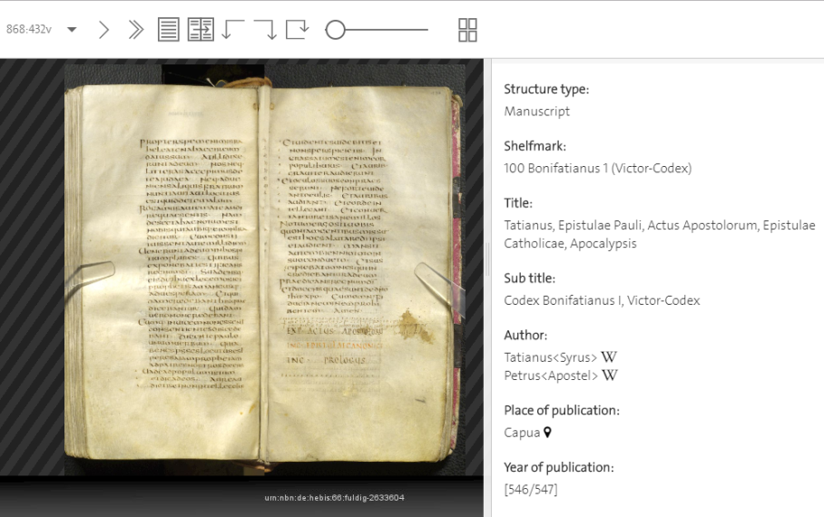 Codex Fuldensis ( 1 ) Folio 869.432v-434v